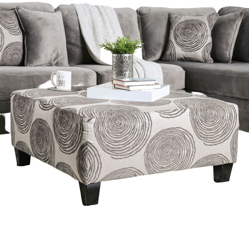 Repose-pieds rembourré de style contemporain, Gris