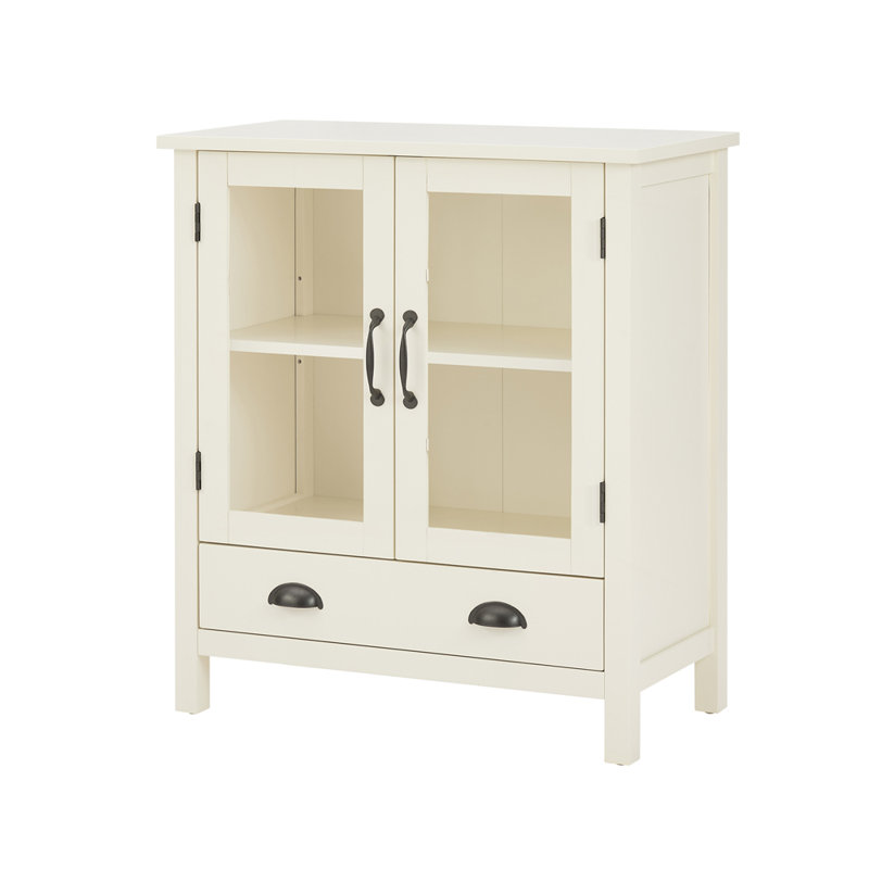 Nalaiya Accent Cabinet, White, Antique Bronze