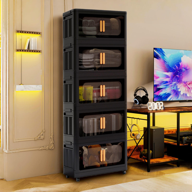Armoire de rangement latérale large et pliante