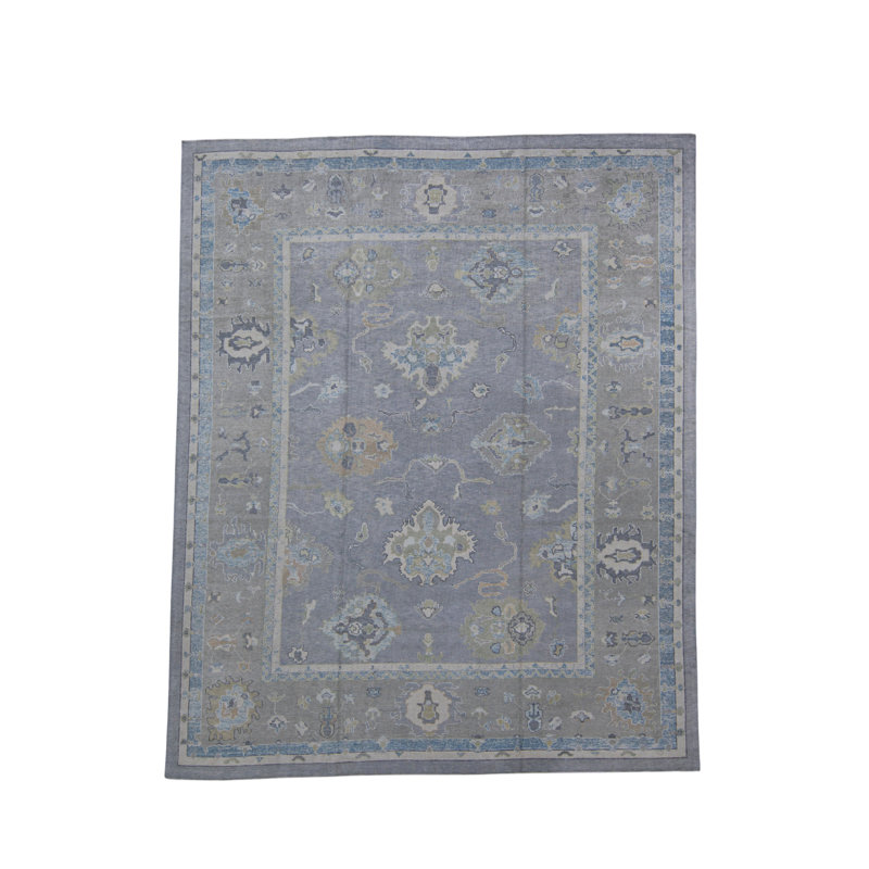 Tapis turc Oushak fait à la main 12 pi 4 po x 15 pi