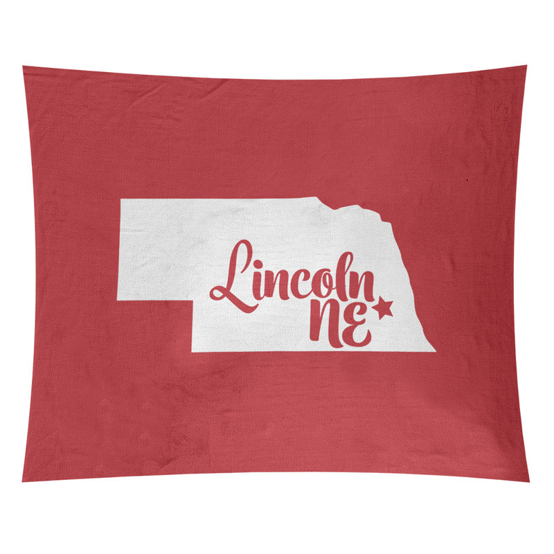 Tapisserie Lincoln Nebraska, H 60 po x l 51 po, Rouge