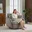 Chaise pivotante rembourrée avec repose-pieds avec rangement-102361025