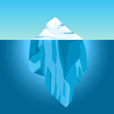 Iceberg In Water by Tetiana Lazunova - Wrapped Canvas Print