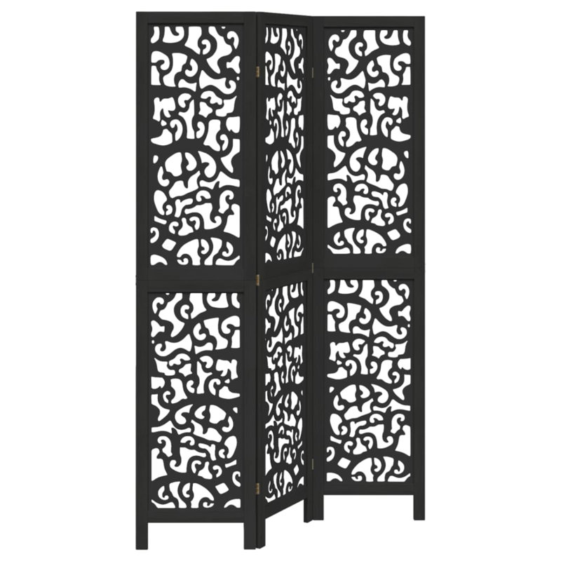 Folding Room Divider, Black, 3, 220cm H x 110cm W x 1.6cm D