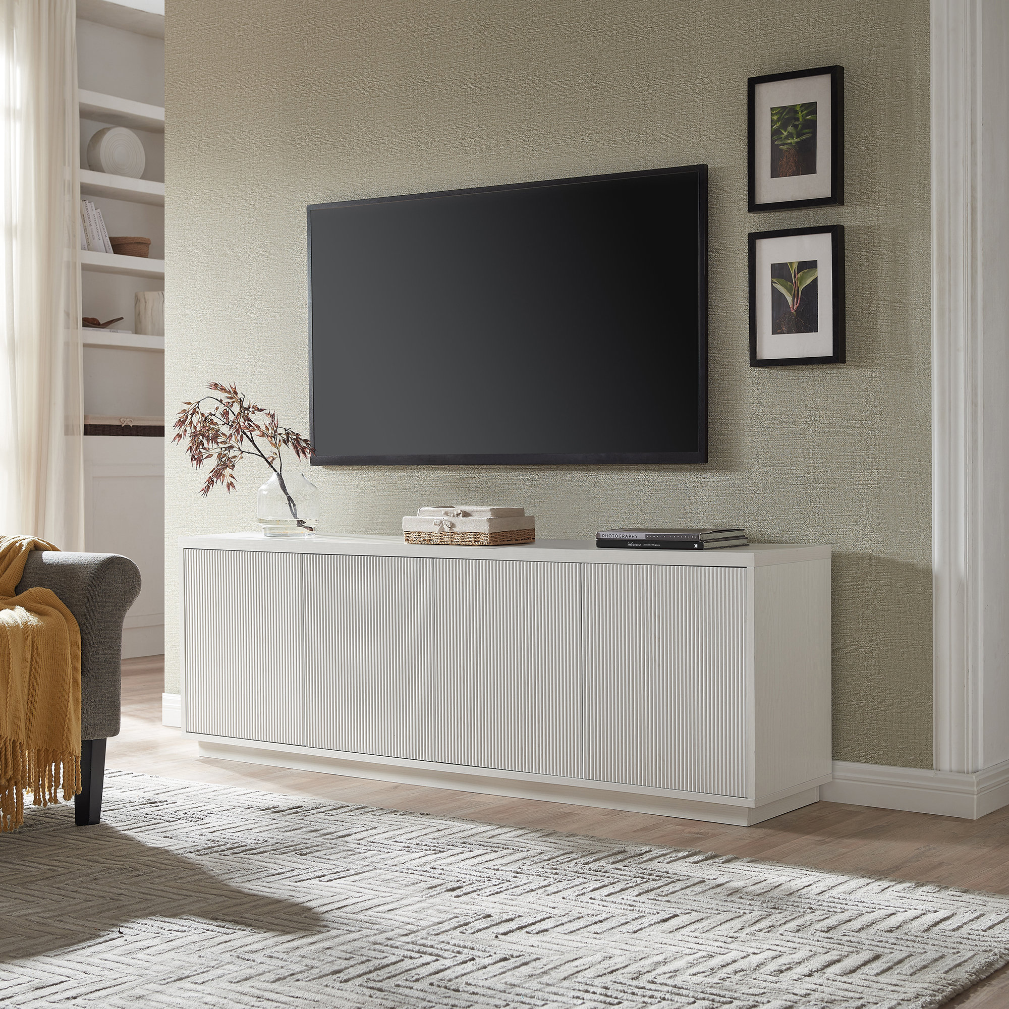 Wade Logan® Hanson Rectangular TV Stand For TV''s Up To 75" & Reviews | Wayfair