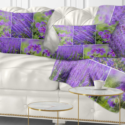 Coussin Blue Spring Flowers Collage