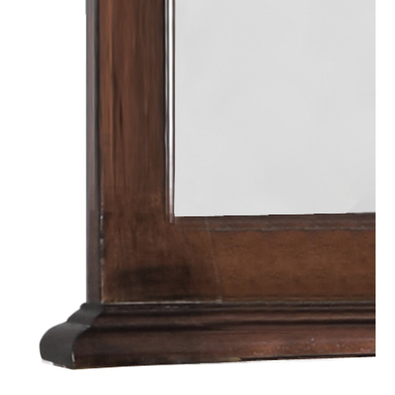 Miroir gracieux Summit G5950-m Cappuccino - Ornement en placage de bois véritable pour verre