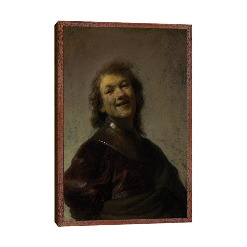 Rembrandt Laughing, c. 1628 by Rembrandt van Rijn - 1 Piece Painting on Canvas, 66.04cm H x 45.72cm W x 3.81cm D