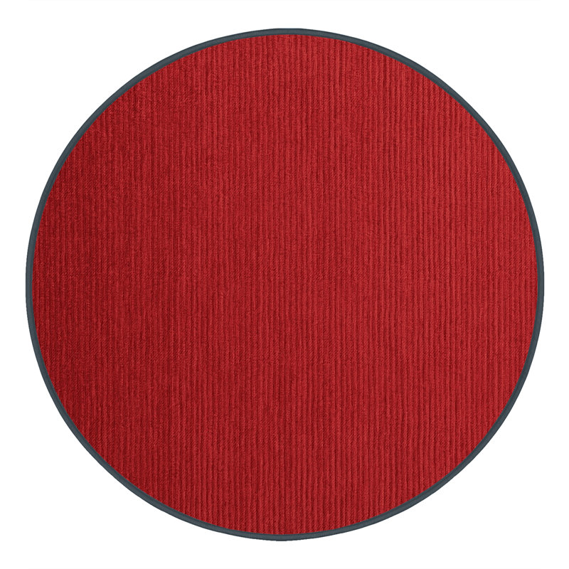 Machine Washable Solid Red Area Rug, Round 7'