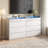 8 Drawer 47.2" W Double Dresser, White-279495164