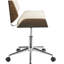 Chaise de bureau pivotante écru et noyer