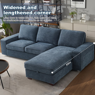 Jossilynn L-Shape Convertible Sectional Couches Sofas with Storage Chaise