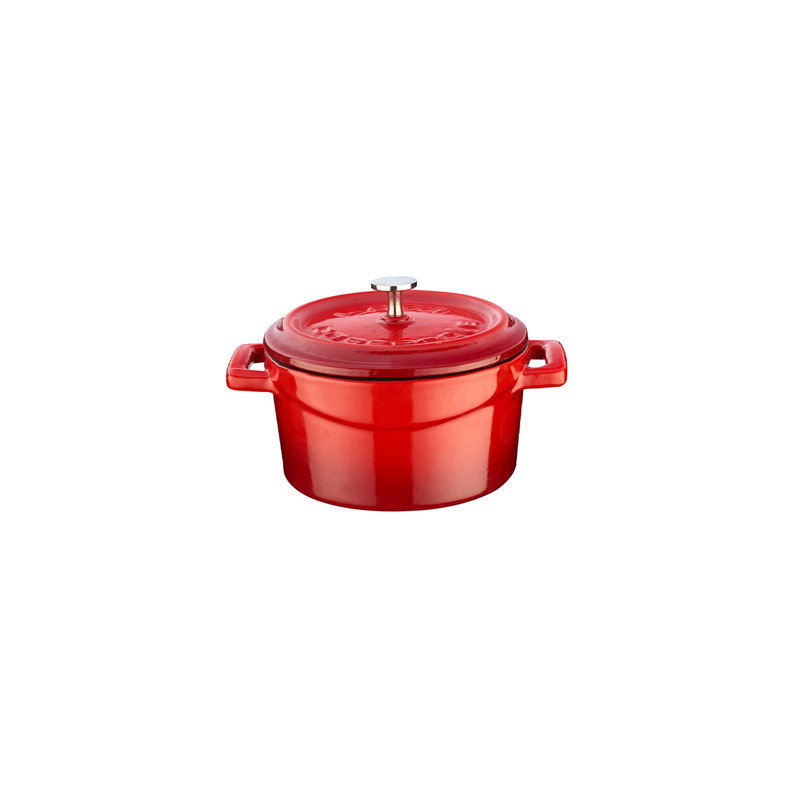 Collection de lave-vaisselle en fer de 0,5 pte Cocotte en fonte émaillée avec couvercle tendance, Rouge