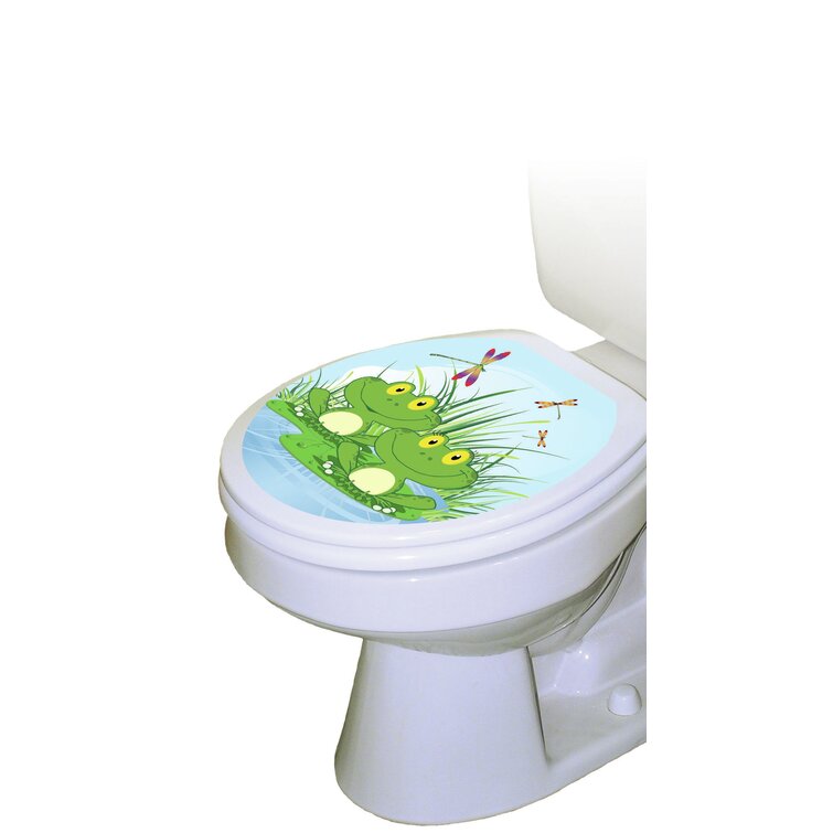 Toilet Tattoos Floating Frogs Toilet Seat Decal | Wayfair