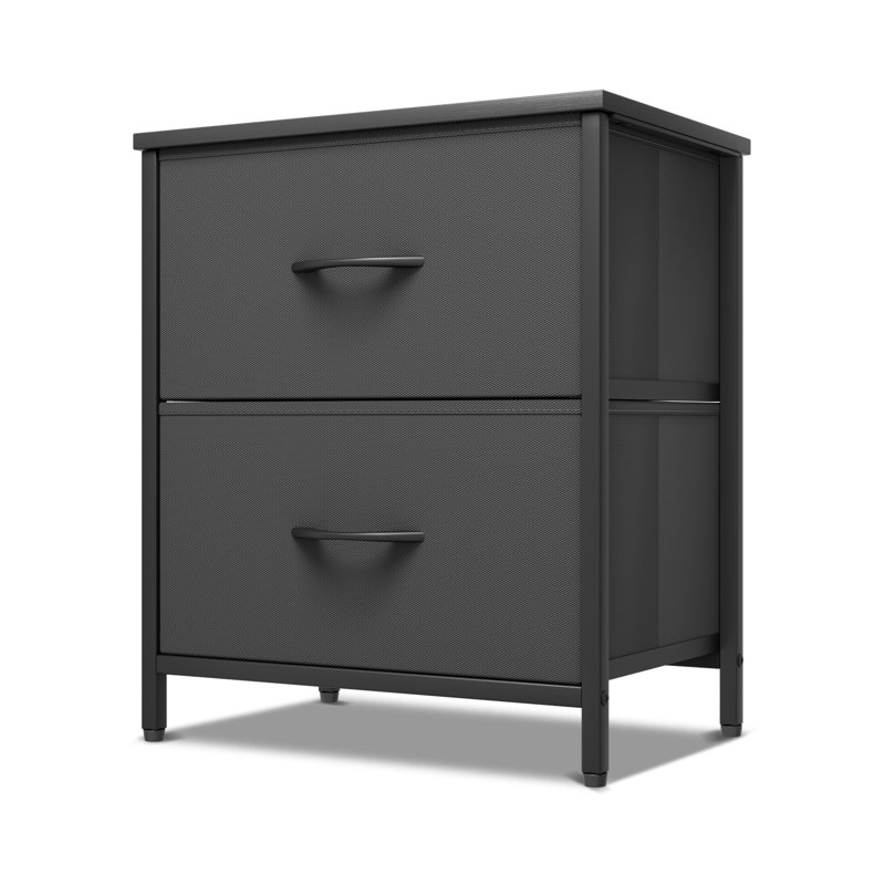 Commode 2 tiroirs Walthourville, Noir