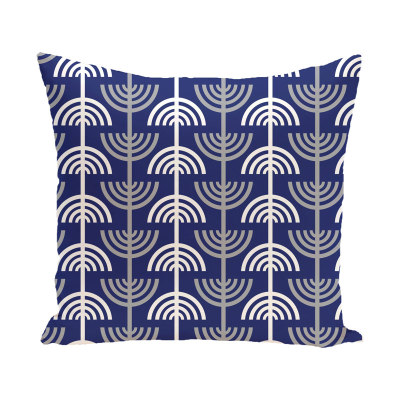 Geometric Reversible Throw Pillow, Blue, 20'' H x 20'' W
