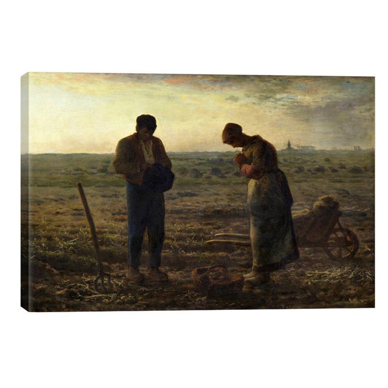 The Angelus by Jean-Francois Millet - Print on Canvas, 45.72 cm H x 66.04 cm W x 3.175 cm D, Wrapped Canvas