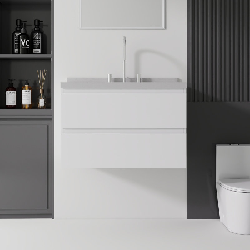 Meuble-lavabo flottant avec lavabo