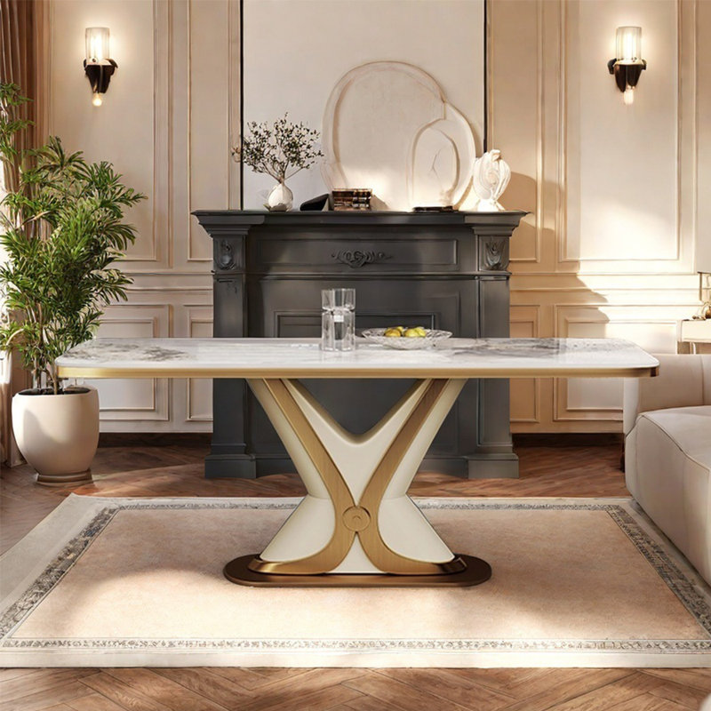 Luxurious Italian-style rectangular table, H 29,5 po x L 55,1 po x l 31,5 po