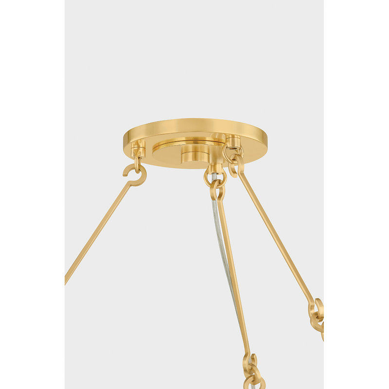 Lustre Bridgeton en laiton vieilli, H 18,25 po x l 46 po x P 46 po, 9 lumières