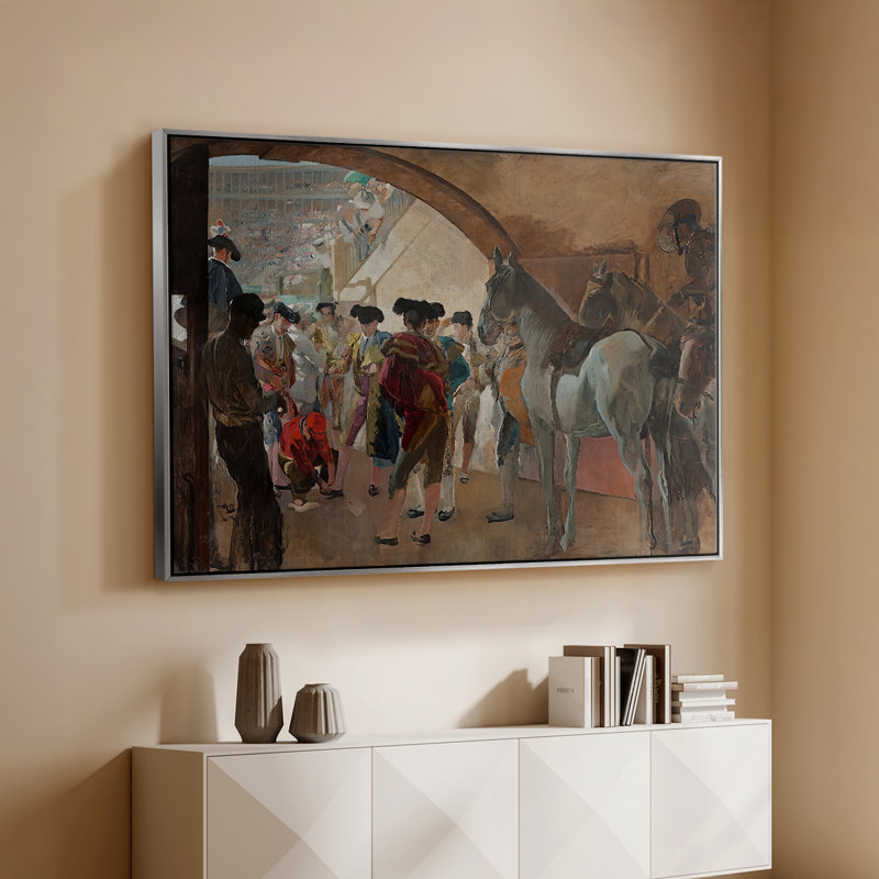 Avant la corrida (Antes de la corrida), c. 1900 - Joaquin Sorolla, toile tendue avec châssis, 26 x 40, Argent