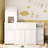 Twin Size Wooden Loft Bed With Desk, Drawers,Cabinets,White-961605026