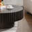 31.5" Handcrafted Relief Round Wooden Coffee Table | Sturdy Pedestal Base, Decorative Tea Table for Living Room-340936090-359558954
