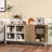 63" Buffet Sideboard Kitchen Storage Cabinet With 4 Compartments Adjustable Shelf