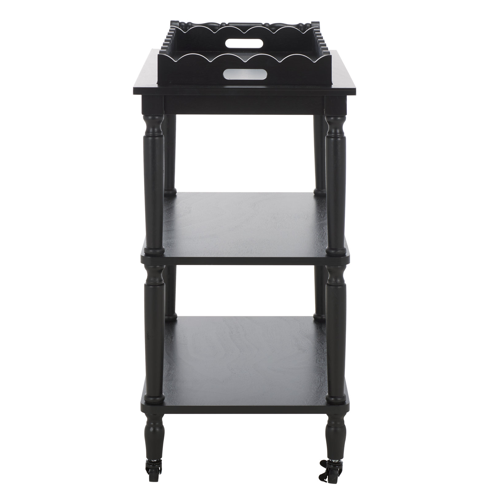Edan 3 Tier Dining Cart, Matte Black
