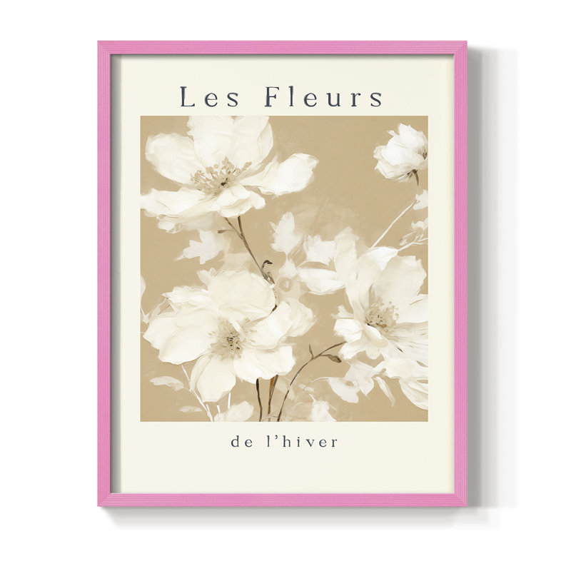 Vintage Floral Print XXXII Framed Print - Solid Wood, Rose, H 11 po x l 9 po