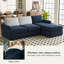 Ensemble de canapé modulaire et de causeuse en L rembourré en velours moderne pour salon-129932778