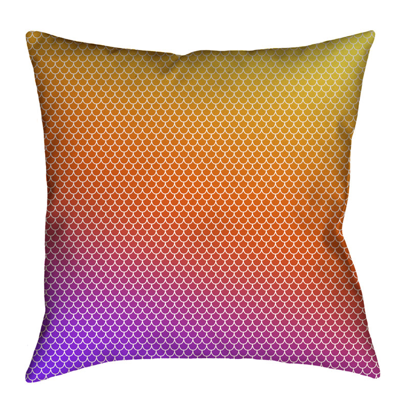 Housse de coussin Katelyn Elizabeth, 20 po x 20 po, Orange / mauve, Sergé de coton