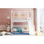 Lit simple superposé en métal avec glissade - Robuste Aucun sommier tapissier requis, 3 couleurs disponibles-976666305