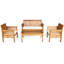 Ensemble de conversation d'extérieur en bois 8 pièces avec coussins Bovina