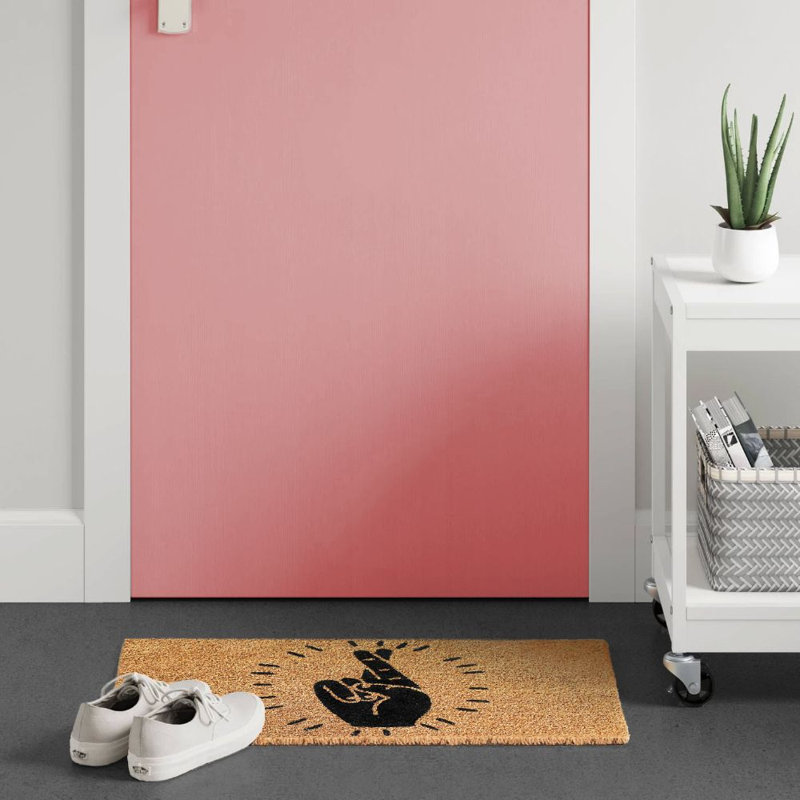 Tapis d'extérieur antidérapant à doigts croisés 30 po x 18 po Fingers