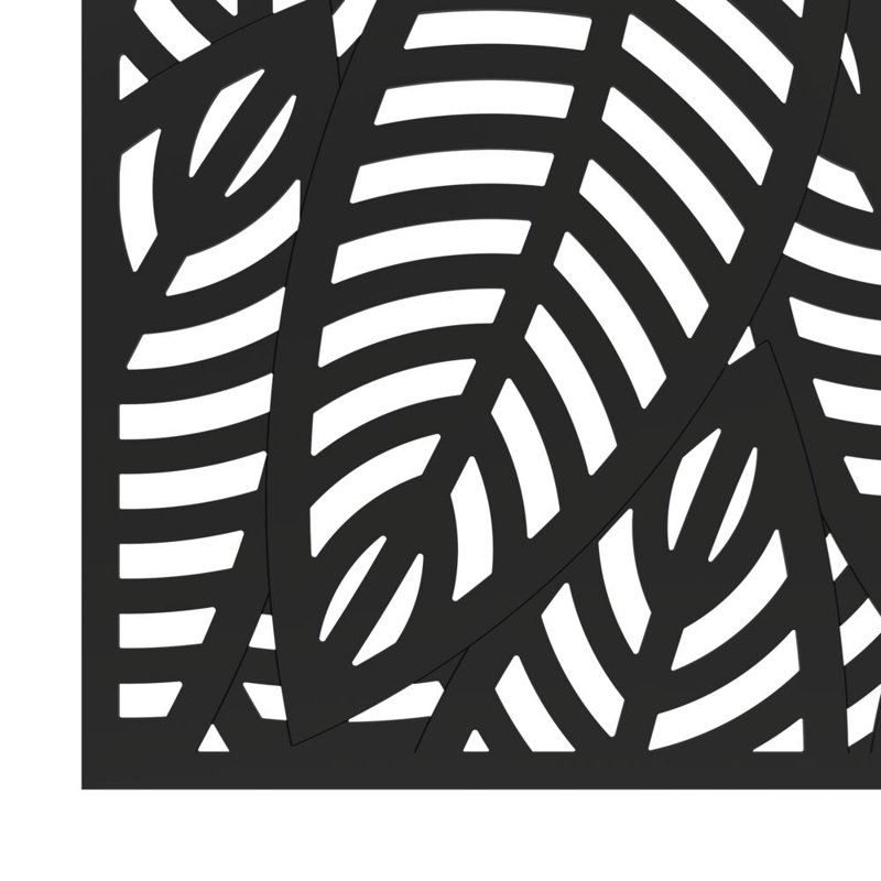 Paravent Sanibel, H 24 po x l 68 po x P 0,3 po, Noir