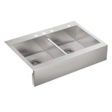 Vault™ 35.75" L x 24.3125" W Double Basins Farmhouse Kitchen Sink