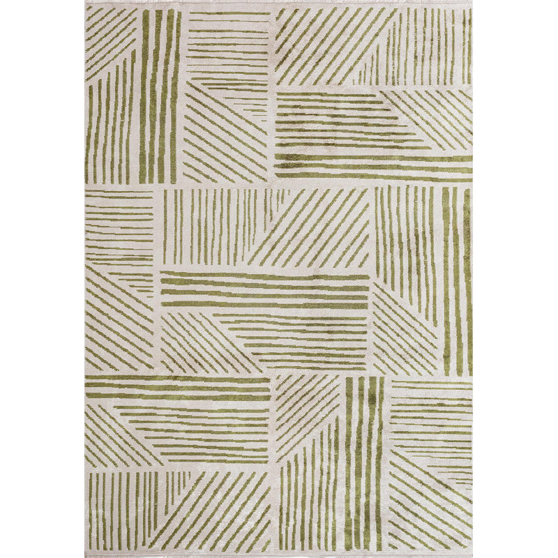 Rickiah Geometric Hand Loom Indoor / Outdoor Area Rug, Rectangle 7'10" x 11'1"