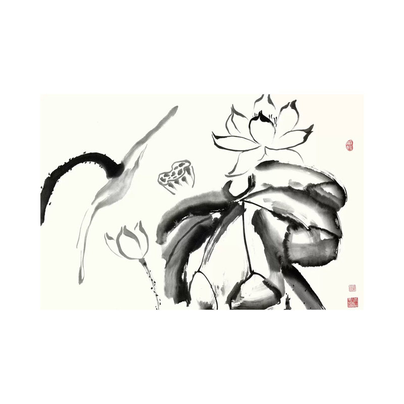 Lotus Study III by Nan Rae - Wrapped Canvas Painting, 20.32 cm H x 30.48 cm W
