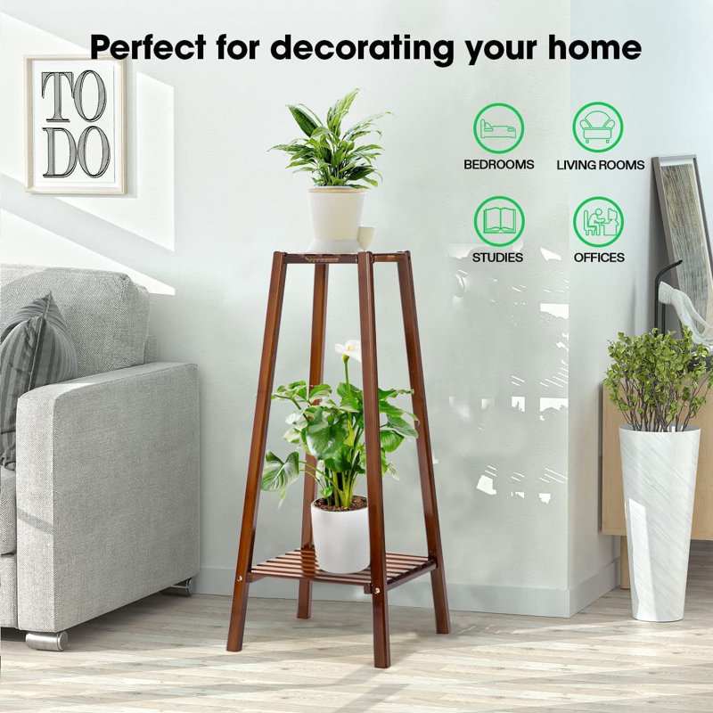 Arvile 2-Tier Bamboo Plant Stand