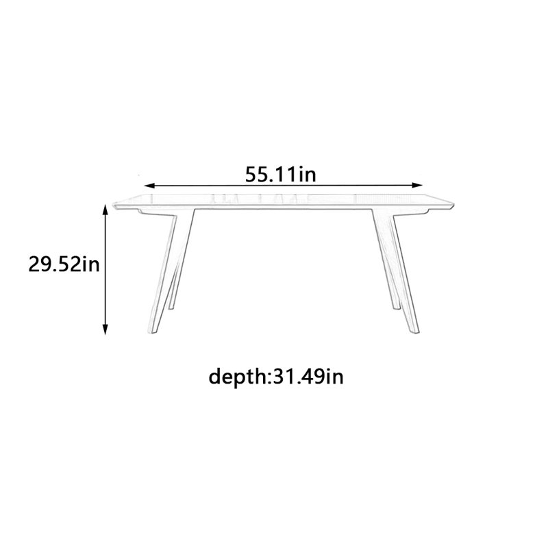 Table de salle à manger Heuller, H 29,52 po x L 55,11 po x l 31,49 po
