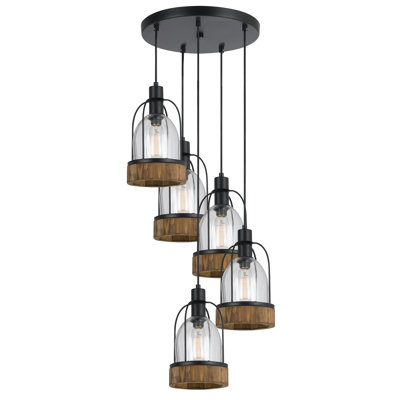 Luminaire suspendu géométrique 5 lumières grappe Elettra