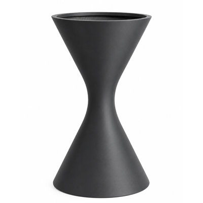 Pot à fleurs en sablier Sceptz Fiberstone - H 24,5 po - gris anthracite