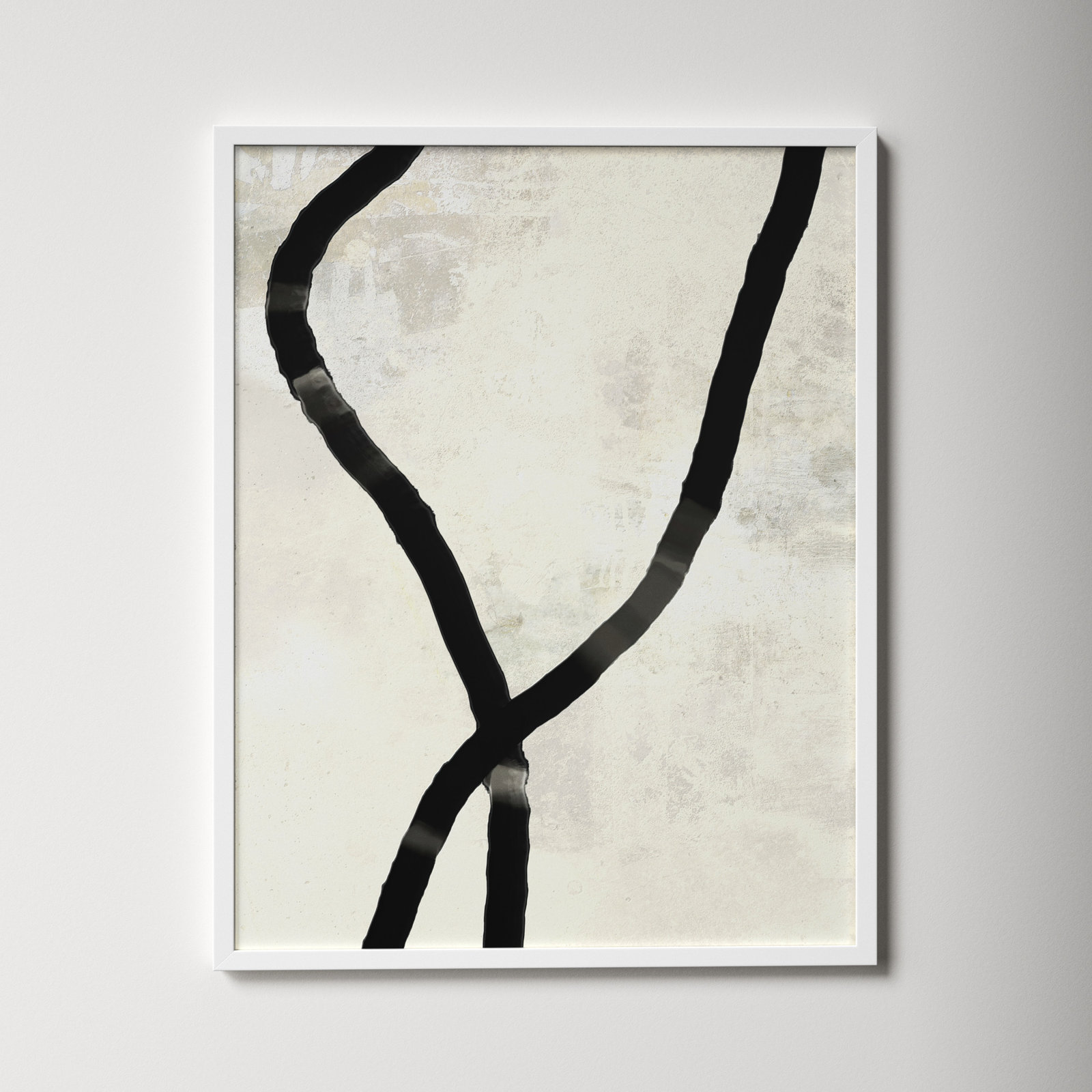 Black Rope 5 by Jacques Pilon, White, 38" H x 30" W x 1.25" D
