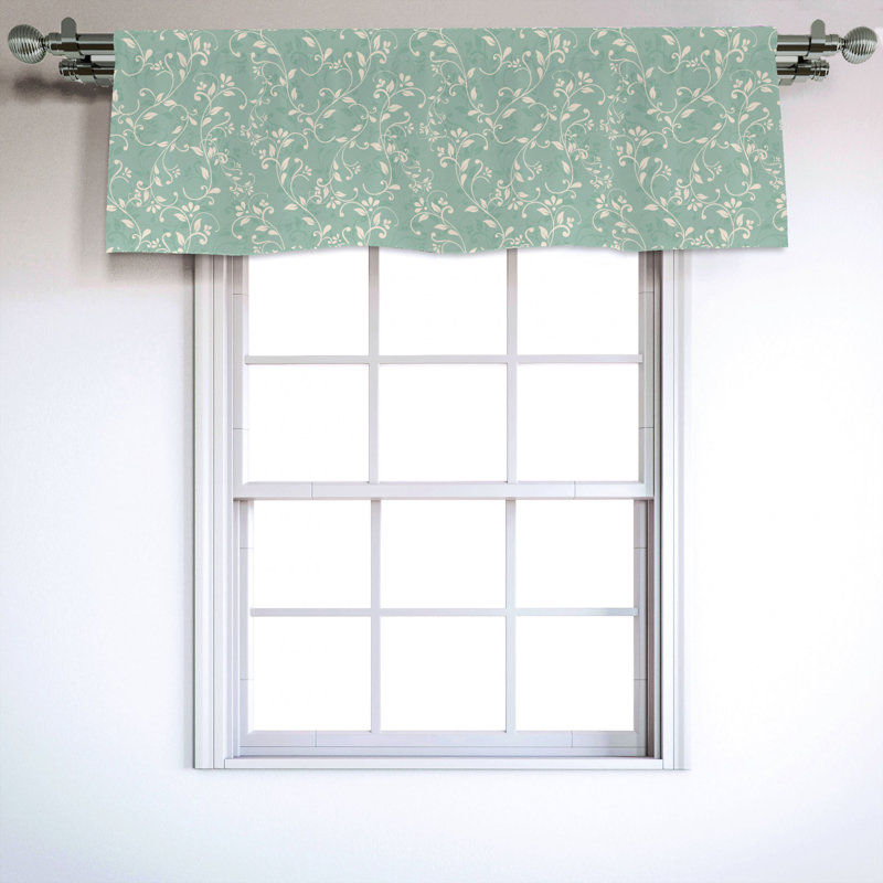Sateen Floral Ruffled Window Valance