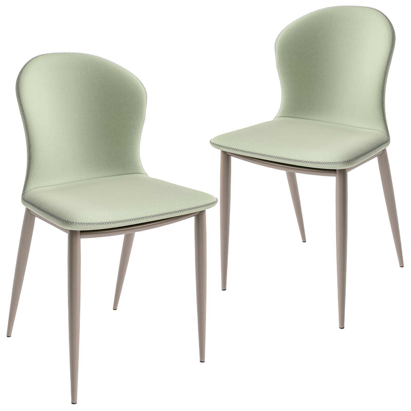 Steves Fabric Metal Side Chair Dining Chair, Gray, Set of 2