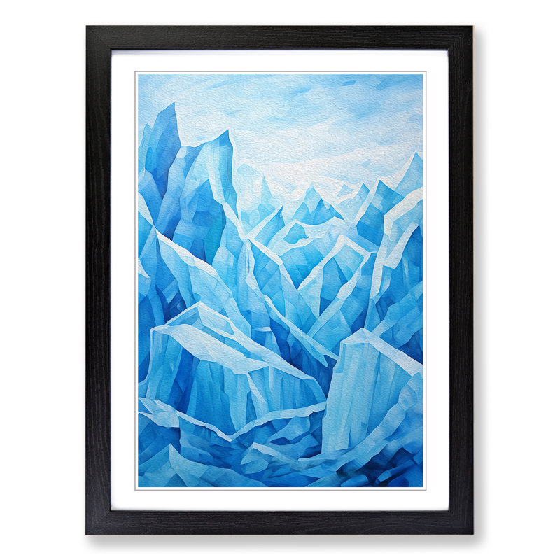 Glacier Cubism - Framed Print, Black, 34cm H x 25cm W x 2cm D
