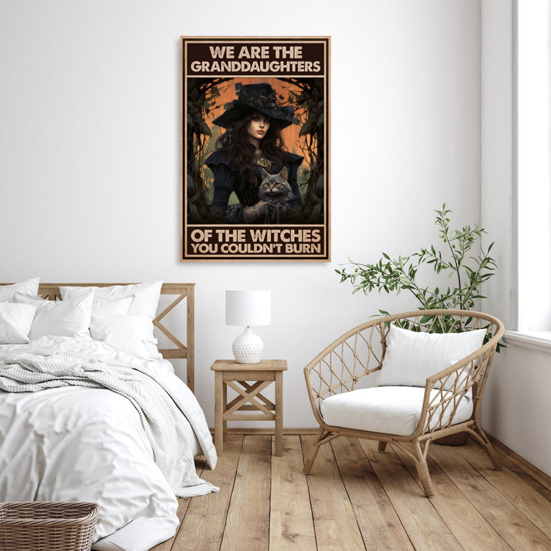 Witch We Are The Granddaughters, H 36 po x l 24 po x P 1,25 po