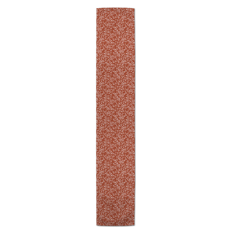 Chemin de table Maribeth, 90 po x 16 po, Rouille, Floral