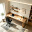 Ensemble de chaise de bureau ergonomique en bois massif et filet